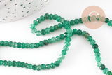 Perle abacus jade naturel teinté vert clair 4x2mm, x1 fil de 35cm (G3070)
