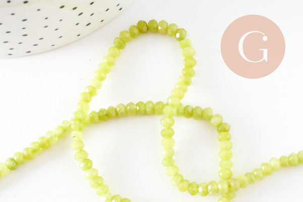 Perle abacus jade naturel vert clair 4x2mm, x1 fil 35cm (G3002)