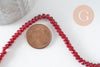 Perle abacus jade rouge,pierre naturelle,perle facette,jade,4x2mm,fil de 36 cm, x1 (G1801)