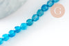 Perle agate bleue, perle agate naturelle,perle facette,4mm,fil de 37cm, x1 (G0896)