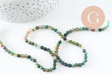 Perle agate indienne, perle agate,pierre naturelle,agate naturelle,13mm, fil de 39cm, X1 (G0674)
