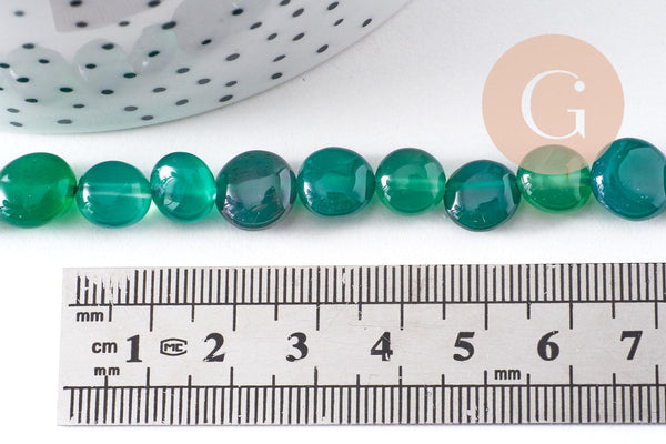 Perle agate nuggets verte, perle agate pierre naturelle,perle pour bijou pierre,10-15mm,fil de 40cm (G3803)