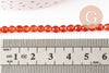 Perle agate orange foncé, pierre naturelle, jade naturel, perle facette agate,4mm,fil de 37cm, x1 (G2931)