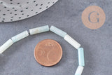 Perle amazonite naturelle 13mm tube, perle pierre x1 fil de 40cm (G5204)