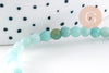 Perle amazonite naturelle ronde 4mm, perle pierre naturelle,fil de 38 cm, x1 (G5876)