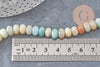 Perle amazonite naturelle rondelle 8x5mm, fil de 40cm, x1 (G4716)