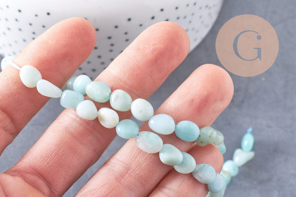Perle amazonite turquoise, amazonite naturelle, perle pierre, 10mm, fil de 46 perles x1 (G2793)