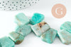 Perle amazonite turquoise naturel brute roulée,pierre naturelle, litotherapie, Chips amazonite, 18-25mm, X2 (G3670)