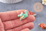 Perle animal porcelaine artisanale 13-19mm, x1 (G10243)