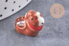 Perle animal porcelaine artisanale 13-19mm, x1 (G10243)