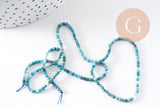 Perle apatite naturelle ronde facette 2mm, x1 fil de 38 cm (G3102)