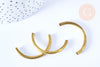 Perle arc de cercle tube laiton brut ~4cm, x2 (G6561)