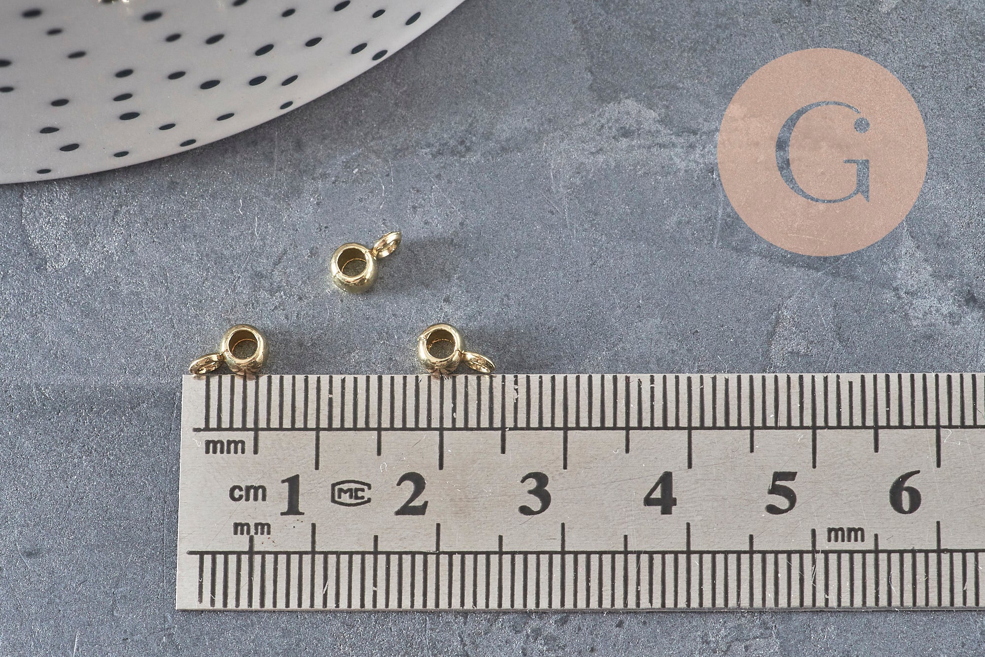 Perle bélière pour pendentif zamac doré 6.5x3mm, x10 (G11254)