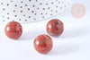 Perle boule jaspe rouge naturel 16mm, jaspe rouge roulé, séance lithothérapie, x1 (G7895)