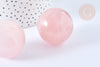 Perle boule quartz rose naturel 16mm, quartz rose roulé, séance lithothérapie, x1 (G7837)