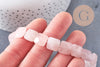 Perle carrée en quartz rose naturel, perle pierre naturelle, 12mm, fil de 20cm, x1 (G5877)