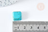 Perle carrée howlite turquoise,howlite naturelle, perle turquoise, perle pierre,15mm, x10 (G3437)