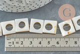 Perle carrée nacre blanche naturelle, coquillage blanc, 16mm,le fil de 40cm, x1 (G3874)