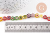 Perle cercle verre millefiori 8mm, x1 fil de 34cm (G5678)