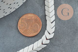 Perle chevron blanc hématite synthétique 7mm, fil de 40cm, x1 (G9089)