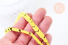 Perle chevron colorée jaune hématite synthétique, 7mm, fil de 40cm, x1 (G8048)