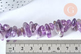 Perle chips amethyste violett 10-30mm, x1 de 39cm G5393
