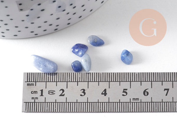 Perle chips bleue aventurine naturelle 5-11mm, x55g (G11027)