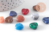 Perle coeur acrylique imitation pierre multicolore 14mm, x10 (G10990)