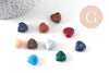 Perle coeur acrylique imitation pierre multicolore 14mm, x10 (G10990)