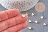 Perle coeur laiton doré 18carats 7mm, x10 (G0033)