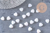 Perle coeur plastique acrylique blanc irisé 8mm, x30 (5.7gr) (G3490)
