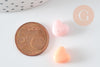 Perle coeur plastique multicolore pastel 9.5mm, x30 (12.6G) (G3492)
