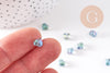 Perle coeur verre bleu irisé 6mm, des perles en verre pour création bijoux, x10 (G6249)