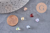 Perle coeur verre multicolore irisé 6mm, x10 (G6679)