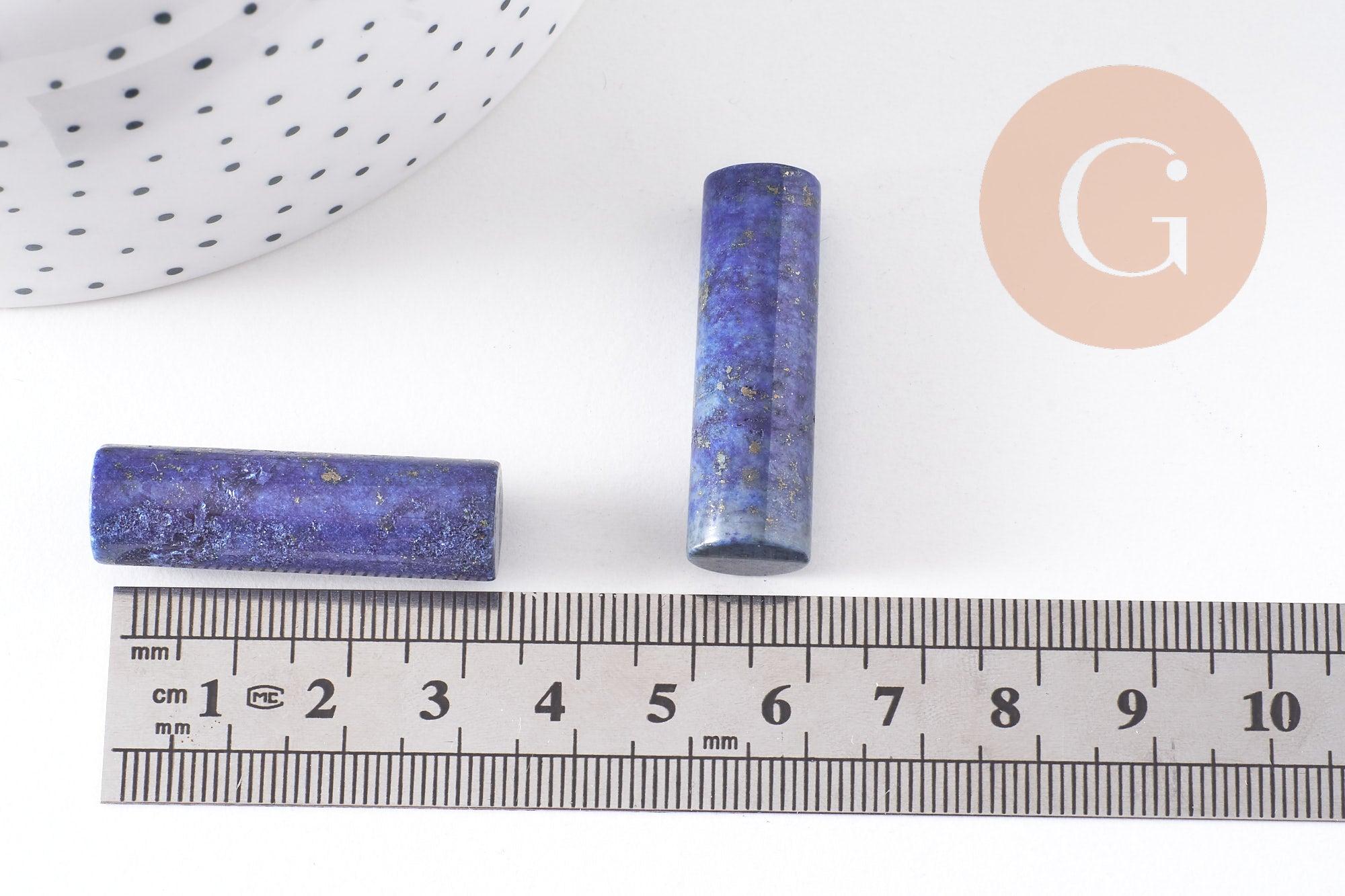 Perle colonne lapis Lazulis, pendentif pierre,pierre naturelle,lapis naturel, pierre rectangle,35mm, X1 (G2061)