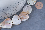 Perle connecteur ovale nacre beige naturelle nacre 20-35mm, x5 (G6596)