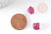 Perle coquillage verre rouge-violet 10.5mm, perles verre tchèque création bijoux verre, x10 (G4189)
