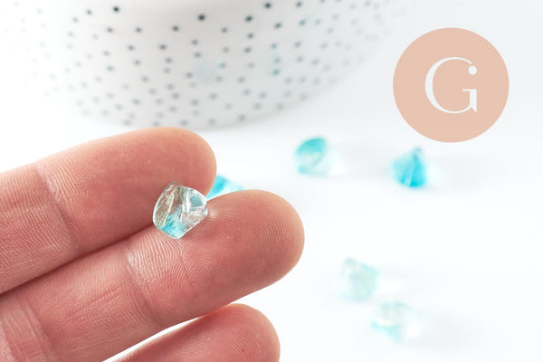 Perle coquillage verre transparent vert10.5mm, perles verre tchèque, perle coquille, verre vert creation bijou, x10 G5437