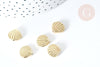Perle coquillage zamac doré 14K 13.5mm ,fournitures créatives sans nickel, x5 G4219