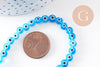 Perle disque Mauvais Oeil Grecque verre bleu,perle verre,perle chance, perle artisanale verre,perle chance, 6mm, le fil, x1 (G2626)