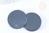 Perle disque agate noire 40mm,perle pierre, x1 (G6456)