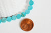 Perle disque howlite turquoise, howlite naturelle,perle turquoise,perle pierre, 8mm,fil de 18cm G0678