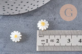 Perle fleur marguerite nacre naturelle, perle fleur,nacre naturelle,coquillage blanc,création bijoux,10mm, x1 G4218