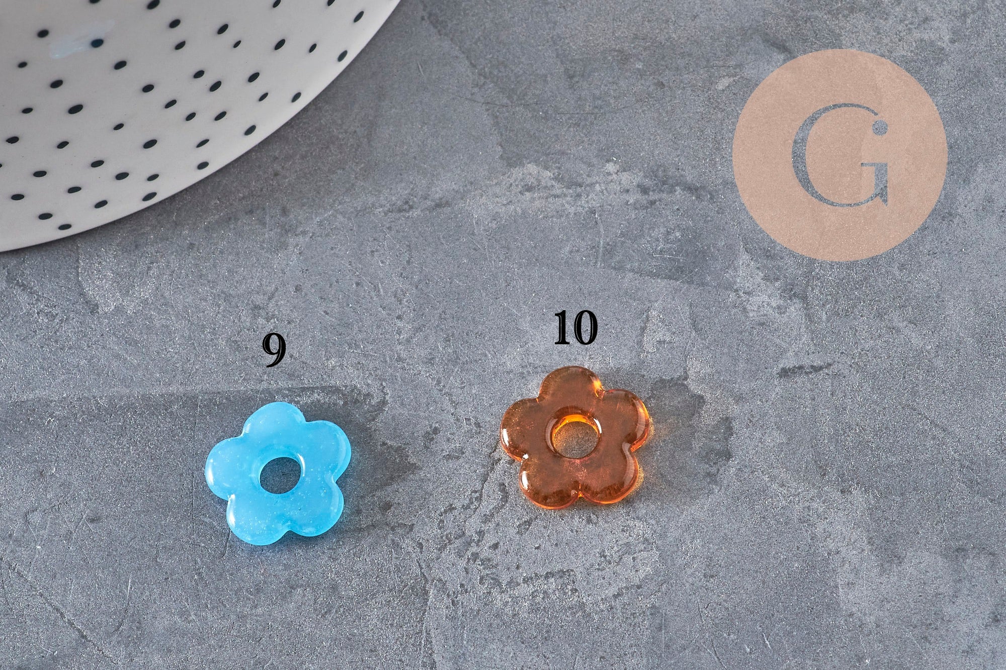 Perle fleur verre pour créole interchangeable 15.5mm, x1 (G11025)