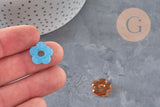 Perle fleur verre pour créole interchangeable 15.5mm, x1 (G11025)