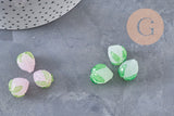 Perle fraise verre tchèque coloré 15mm, x1 ou x3 ou x5 (G10986)