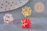 Perle framboise verre tchèque coloré 12.5mm, x1 (G11026)