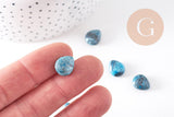 Perle goutte agate bleu facetté, agate naturel,perle jade,perle pierre précieuse, 12mm, x5 (G2044)