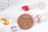 Perle goutte cristal facettée multicolore AB 12x8mm, création bijoux cristal, X10 (G7578)