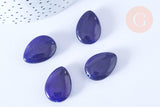 Perle goutte jade naturel bleu 25-18mm, pierre jade naturel ,bijoux en pierre naturelle, x1 G8383